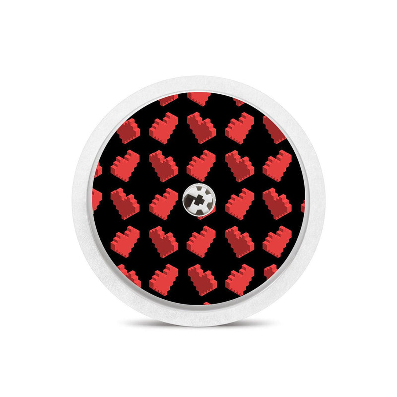 Peelz Pixel Hearts Freestyle Libre 2 Peelz/Stickers Black Sensor Only