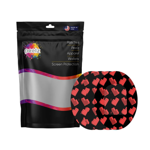 Peelz Pixel Hearts Pod Patch Tape - Pump Peelz Patch Medical Tape White Smoke 4-Pack (Set of 4 Patches)