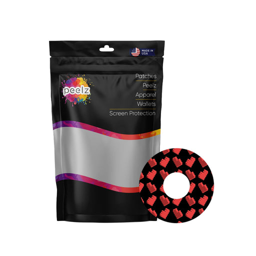 Peelz Pixel Hearts Patch Tape Designed for the FreeStyle Libre 3 Plus & Lingo Patch Medical Tape White Smoke 12-Pack (Set of 12 Patches)