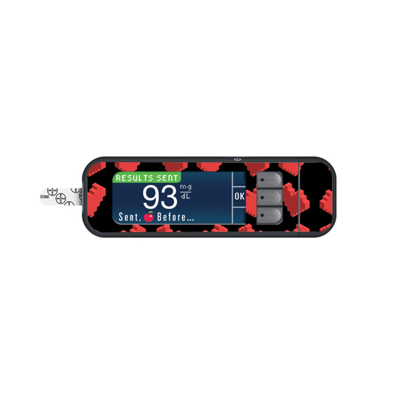 Peelz Pixel Hearts Sticker for Bayer Contour Next Glucometer Peelz/Stickers White Smoke