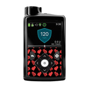 Peelz Pixel Hearts for Medtronic MiniMed 770G & 780G Peelz/Stickers Black Front Peelz