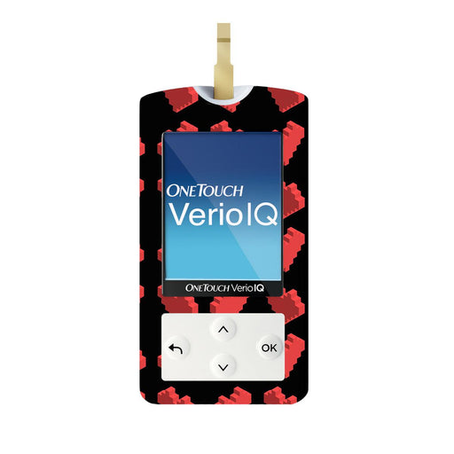 Peelz Pixel Hearts for OneTouch Verio IQ Glucometer Peelz/Stickers White Smoke