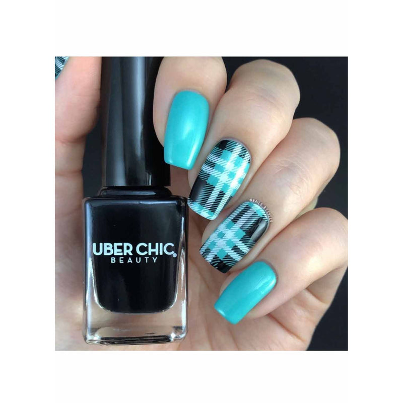 UberChic Beauty Pretty In Plaid-02 Stamping Plate Dark Gray