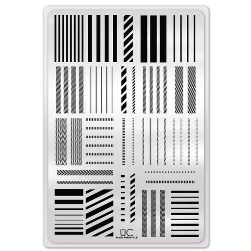 UberChic Beauty Plaid Freestyle Stamping Plate Light Gray