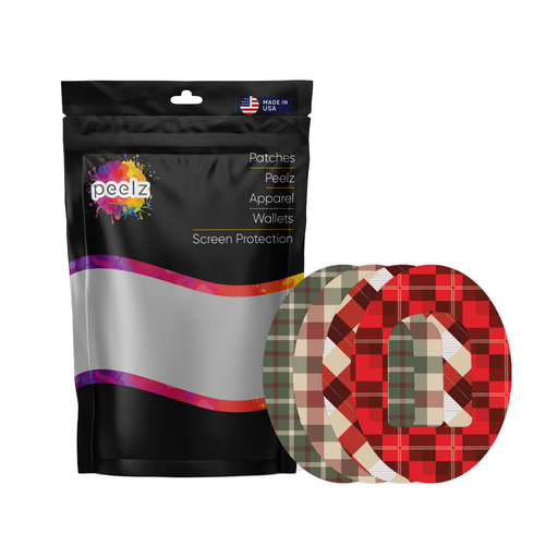 Peelz Plaid Variety Pod Patch Tape - Pump Peelz Patch Medical Tape White Smoke 12-Pack (Set of 12 Patches),4-Pack (Set of 4 Patches)