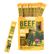 Grazly Plain Beef Meat Sticks - 100% Grass-Fed & Finished Black 10 Pack,20 Pack,30 Pack
