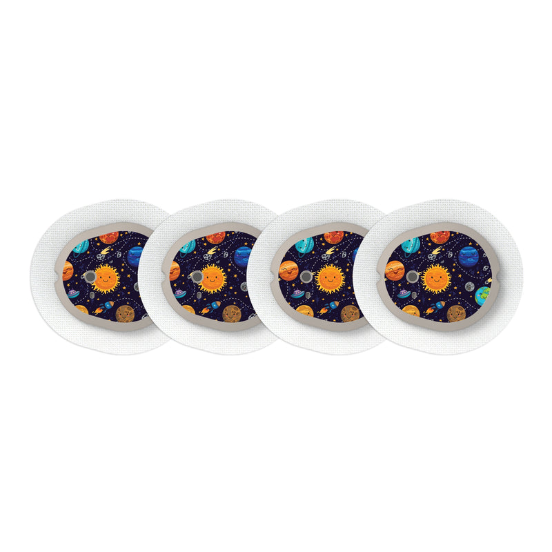 Peelz Planetary Sticker Designed for the DEXCOM G7 and Stelo Transmitter Peelz/Stickers White Smoke 4-pack (Set of 4 Stickers)
