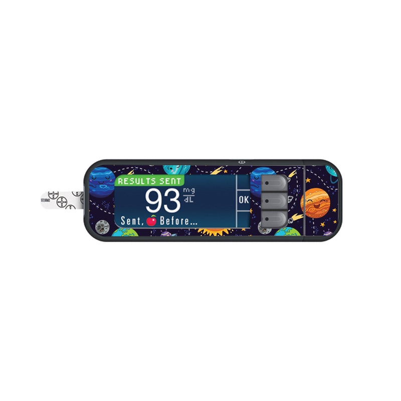 Peelz Planetary Sticker for Bayer Contour Next Glucometer Peelz/Stickers White Smoke