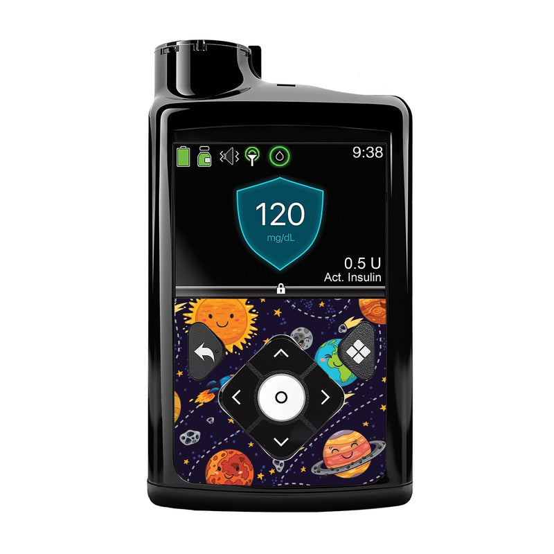 Peelz Planetary Sticker for Medtronic MiniMed 770G & 780G Peelz/Stickers Black Front Peelz