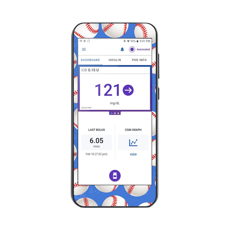 Peelz Play Ball Sticker for Omnipod® 5 Controller – Pump Peelz Peelz/Stickers White Smoke