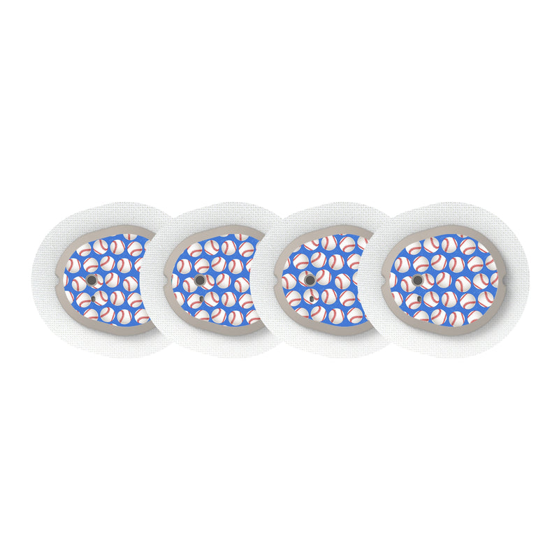 Peelz Play Ball Sticker Designed for the DEXCOM G7 and Stelo Transmitter Peelz/Stickers White Smoke 4-pack (Set of 4 Stickers)
