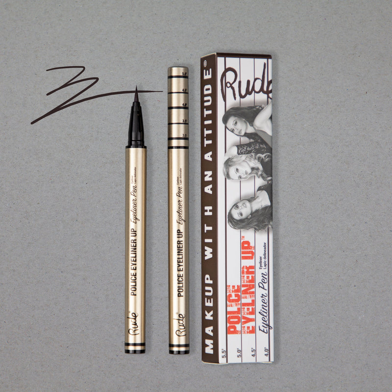 Rude Cosmetics Police Eyeliner Up Eyeliner Pen Eyeliner Dark Gray Big House (Dark Brown)