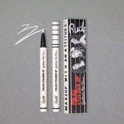 Rude Cosmetics Police Eyeliner Up Eyeliner Pen Eyeliner Dark Gray Top Dog (White)