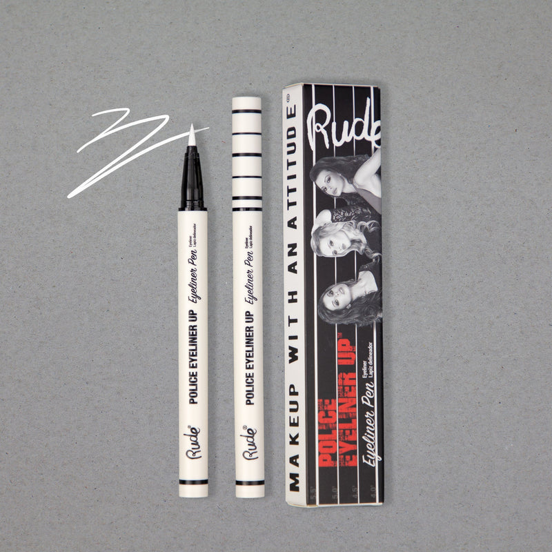 Rude Cosmetics Police Eyeliner Up Eyeliner Pen Eyeliner Dark Gray Top Dog (White)