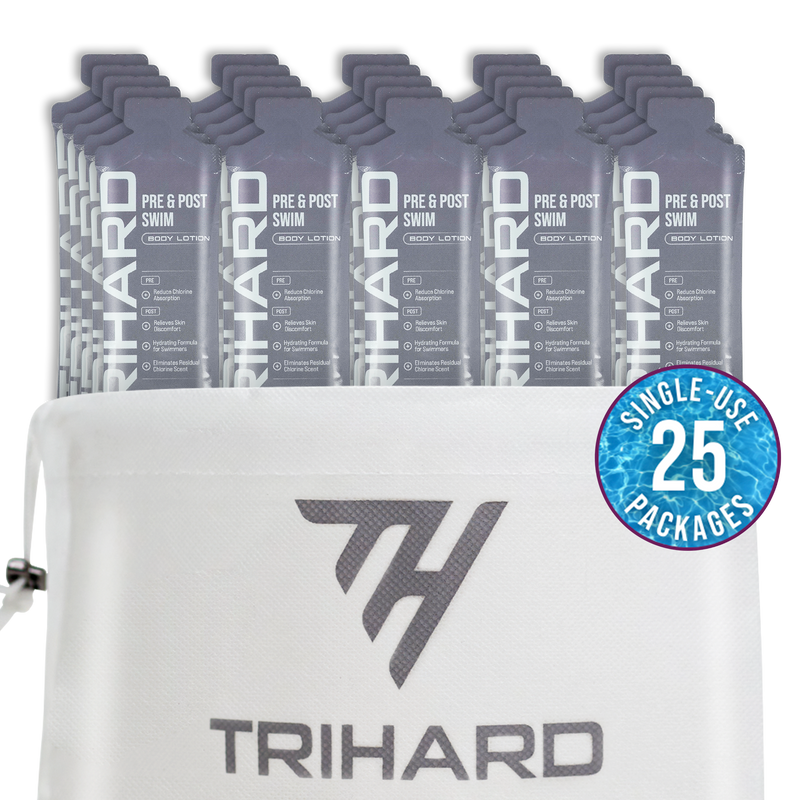 TRIHARD Travel Kit - Pre & Post Swim Body Lotion Pool Kit Light Gray Pool Kit