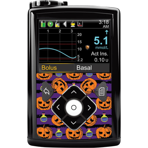 Peelz Potions and Pumpkins Sticker for Medtronic MiniMed 770G & 780G Peelz/Stickers Black Whole System Peelz (front back + clip),Front Peelz,Back and Clip Peelz