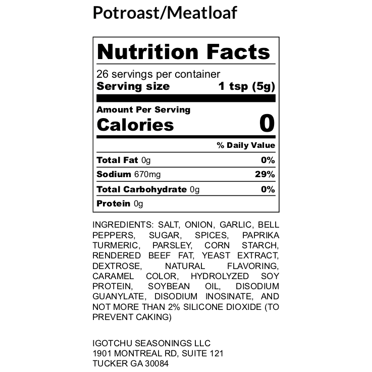 Igotchu Meatloaf seasoning