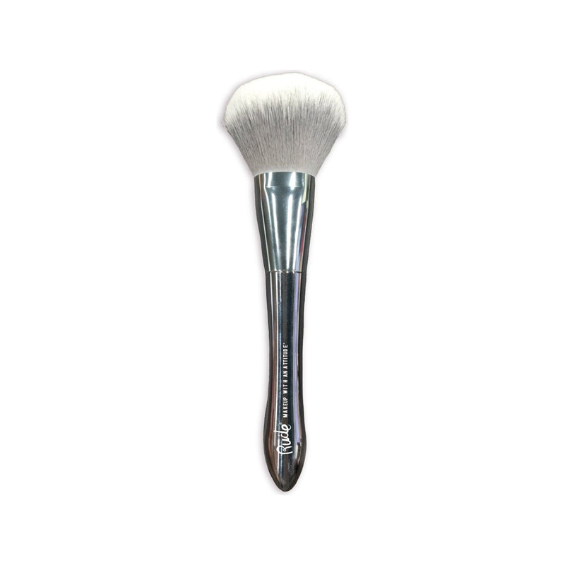 Rude Cosmetics Silver Bullet Powder Brush Face Brushes Gray Powder Brush