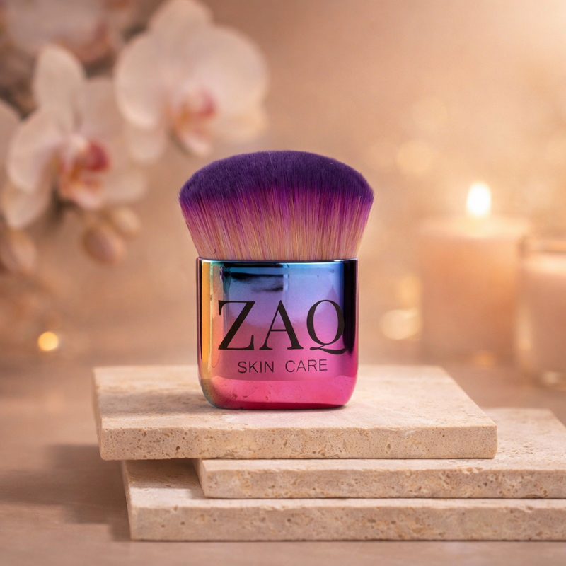 ZAQ Skin & Body Powder Blending Liquid Foundation Kabuki Brush Rosy Brown