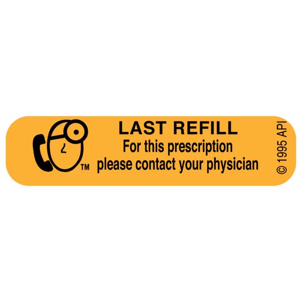 Apothecary Products Label Last Refill 177 Ct Medical Supplies Goldenrod