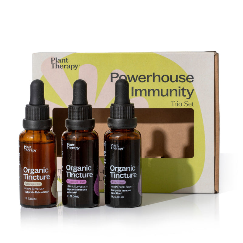 Plant Therapy Powerhouse Immunity Tincture Trio Set Supplement Black