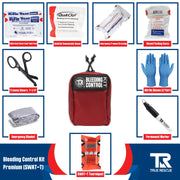 True Rescue Bleeding Control Kit by True Rescue Bleeding Control Kit White Smoke Premium Kit (With QuikClot Z-Fold Hemostatic Dressing) / SWAT-T Tourniquet / Black