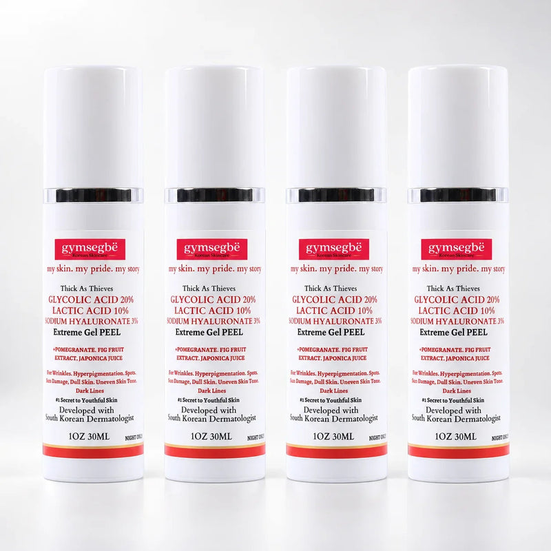 gymsegbë Thick As Thieves Pure Glycolic Acid Lactic Acid Extreme Gel Peel - 30ml Exfoliation, Dark Spots, Hyperpigmentation White Smoke 4 Bottles Save $11.97