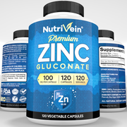 Nutrivein Nutrivein Premium Zinc Gluconate 100mg - 120 Capsules QZ-0LPB-QKOI Lavender