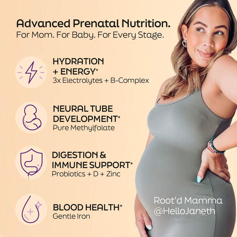 Root'd Essential Prenatal Nutrition + Electrolytes Prenatal Bisque Lemon-Berry / 15 Pack,Lemon-Berry / 30 Pack,Lemon-Berry / 60 Pack,Lemon-Berry / 90 Pack,Lemon-Berry / Mom & Dad Bundle-30 Prenatal + 30 His,Citrus-Bloom / 30 Pack,Citrus-Bloom / 60 Pack,Citrus-Bloom / 90 Pack,Bright-Strawberry / 15 Pack,Bright-Strawberry