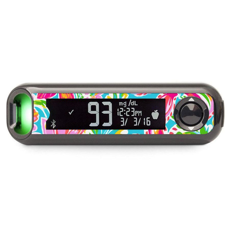 Peelz Preppy Flowers Bayer Contour© Next One Glucometer Peelz/Stickers Dark Slate Gray
