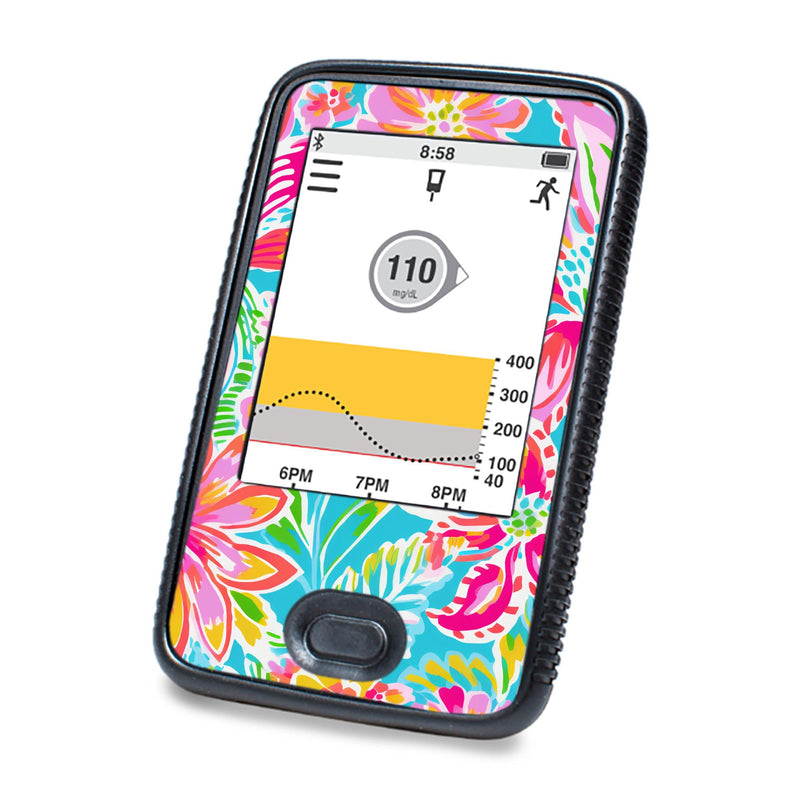 Peelz Preppy Flowers DEXCOM G6 Touchscreen Receiver Peelz/Stickers White Smoke