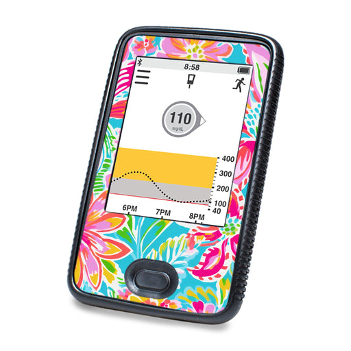 Peelz Preppy Flowers DEXCOM G6 Touchscreen Receiver Peelz/Stickers White Smoke
