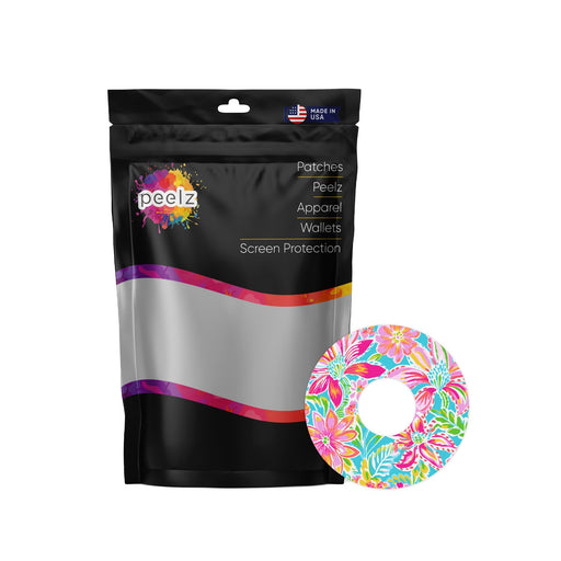 Peelz Preppy Flowers Patch FreeStyle Libre 3 Plus & Lingo  Patch Tape - Pump Peelz Patch Medical Tape White Smoke 12-Pack (Set of 12 Patches),4-Pack (Set of 4 Patches),1-Single (One Patch)