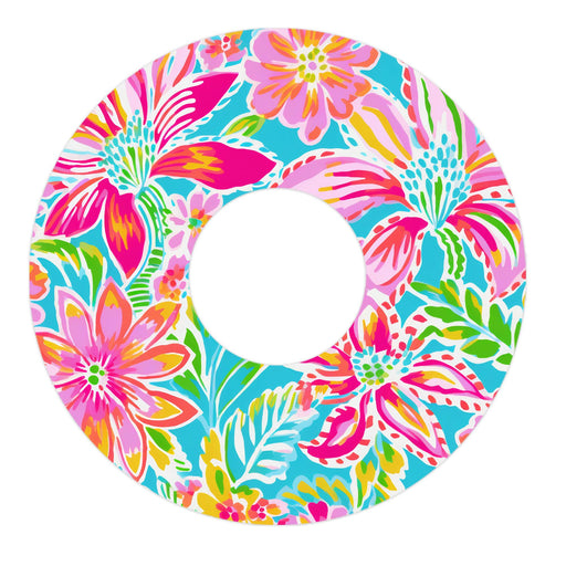 Peelz Preppy Flowers Patch FreeStyle Libre 3 Plus & Lingo  Patch Tape - Pump Peelz Patch Medical Tape White Smoke 12-Pack (Set of 12 Patches),4-Pack (Set of 4 Patches),1-Single (One Patch)