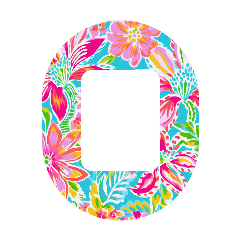 Peelz Preppy Flowers Tandem Mobi Patch Tape - Pump Peelz Patch Medical Tape White Smoke 12-Pack (Set of 12 Patches),4-Pack (Set of 4 Patches),1-Patch (One Single Patch)