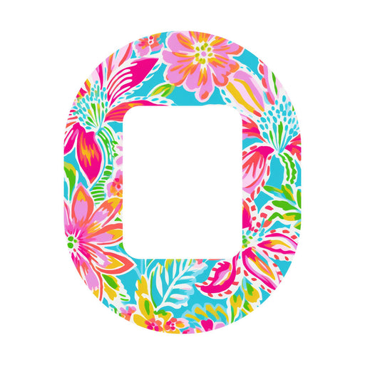 Peelz Preppy Flowers Tandem Mobi Patch Tape - Pump Peelz Patch Medical Tape White Smoke 12-Pack (Set of 12 Patches),4-Pack (Set of 4 Patches),1-Patch (One Single Patch)