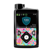 Peelz Preppy Flowers for Medtronic MiniMed 770G & 780G Peelz/Stickers Black Whole System Peelz (front back + clip),Front Peelz,Back and Clip Peelz