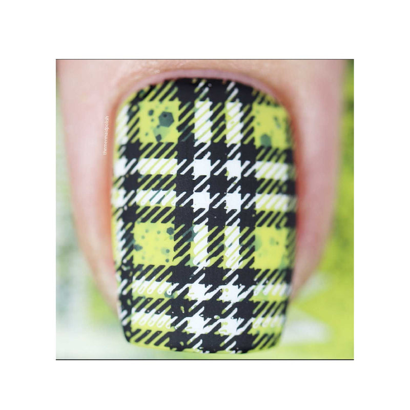 UberChic Beauty Pretty In Plaid-01 Stamping Plate Tan