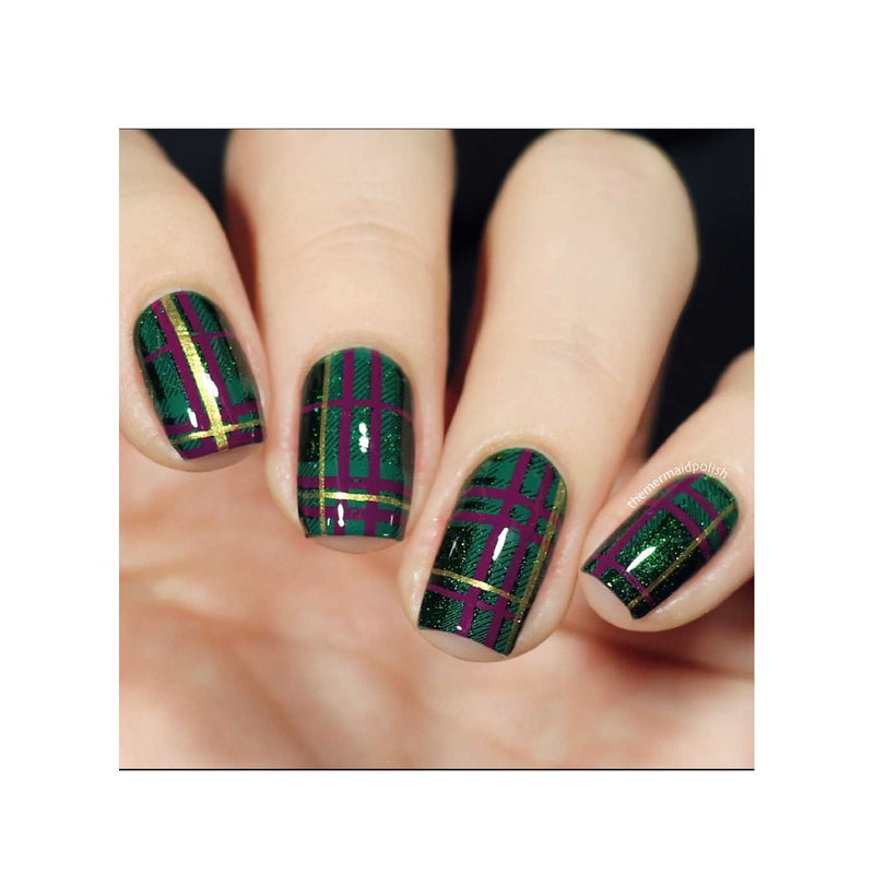 UberChic Beauty Pretty In Plaid-01 Stamping Plate Tan