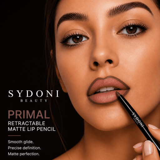 Sydoni Skincare and Beauty SYDONI RETRACTABLE MATTE LIP PENCIL with SHEA BUTTER 9 Rich, Smudge‑Resistant Shades Lip Liner Black Primal-Dark brown with neutral undertone