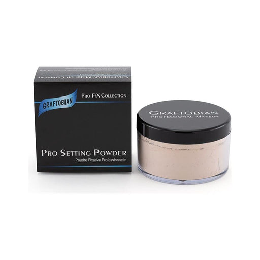 Graftobian Make-Up Company Pro Setting Powder Light Gray .70 Translucent,.70 Skin Tone Light,.70 oz. Clown White,.70 oz. Skin Tone Dark,5 oz. Translucent,5 oz. Skin Tone Light,5 oz. Skin Tone Dark,5 oz. Clown White