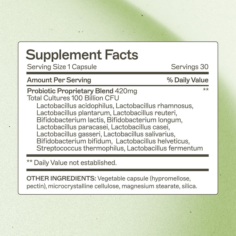 AMMD Probiotic Capsules 100 Billion Supplement Antique White
