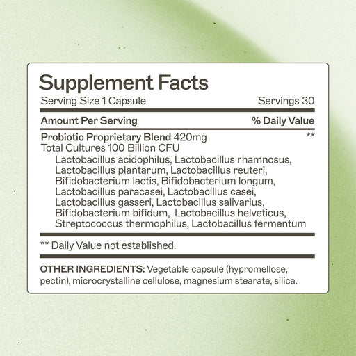 AMMD Probiotic Capsules 100 Billion Supplement Antique White