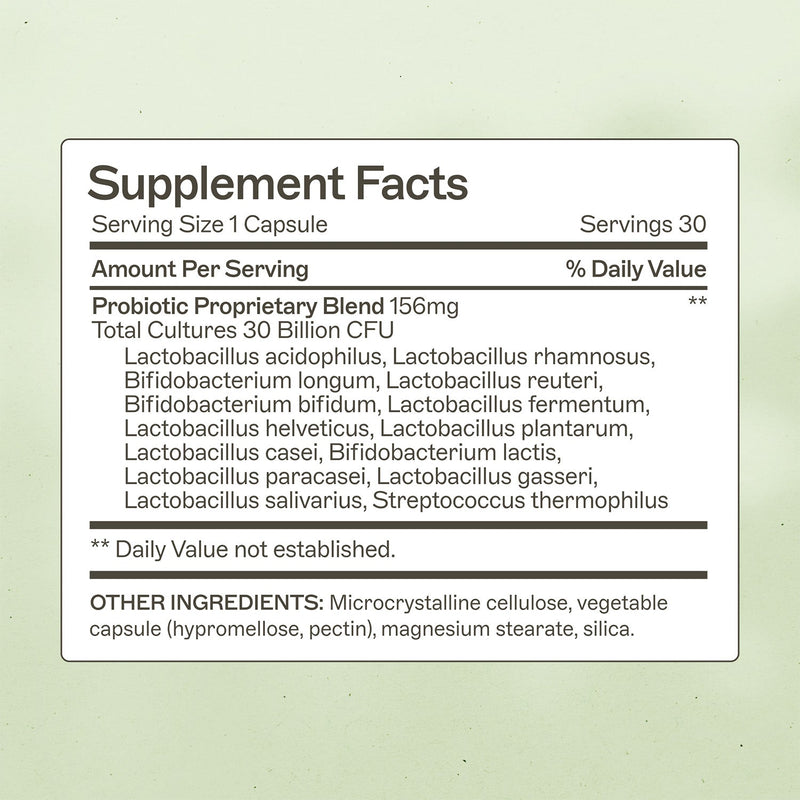 AMMD Probiotic Capsules 30 Billion Supplement Antique White