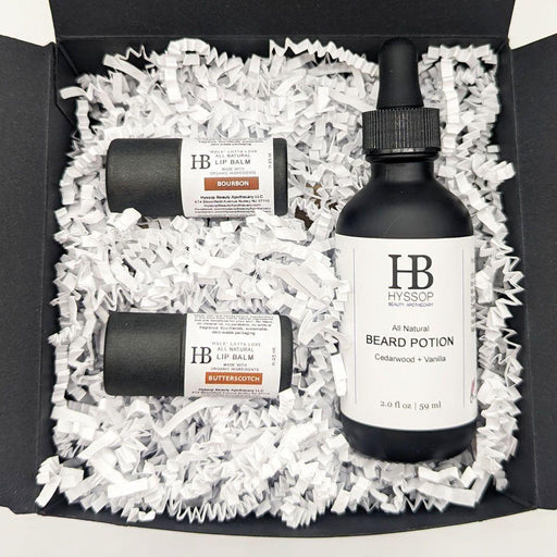 Hyssop Beauty Apothecary L.L.C. Gift Set: One Bourbon, One 'Scotch, One Beard. Bath & Body Gift Sets Light Gray