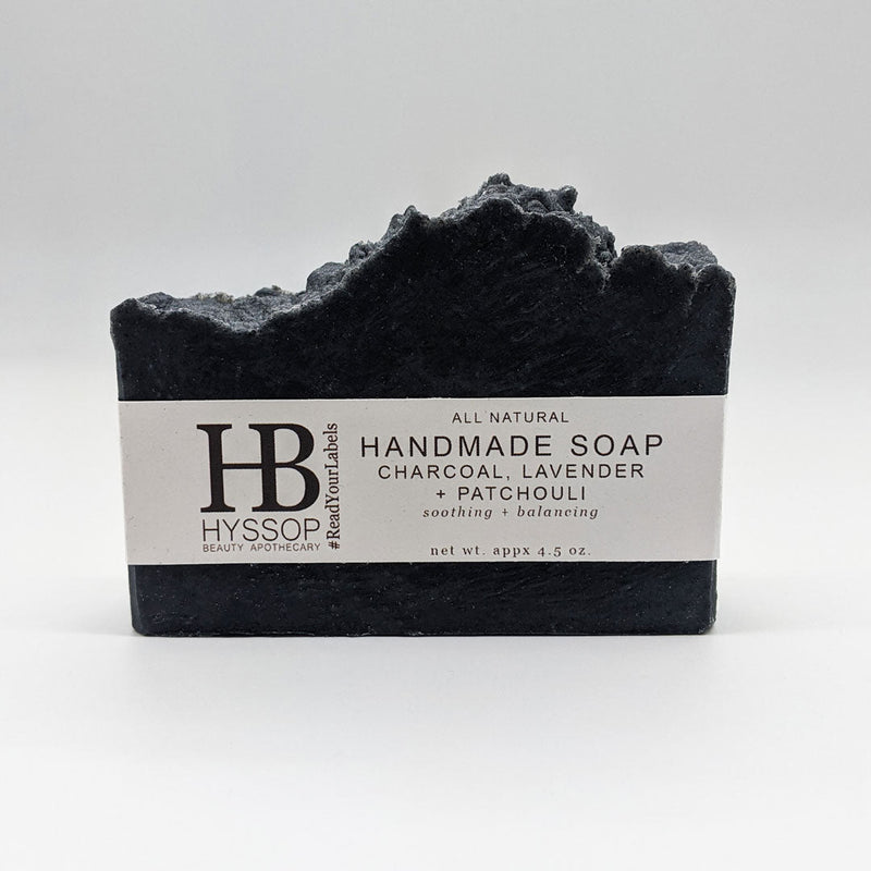 Hyssop Beauty Apothecary L.L.C. Bar Soap: Charcoal, Lavender + Patchouli Bar Soap Light Gray