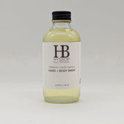 Hyssop Beauty Apothecary L.L.C. Customizable Organic Liquid Castile Hand + Body Wash / Soap Body Wash Gray 4oz Glass Bottle with Metal Cap