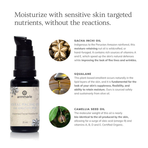 Annmarie Skin Care Herbal Facial Oil for Sensitive Skin (15ml)- Collective HIDDEN White Smoke
