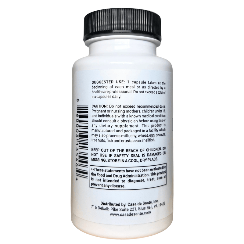 casa de sante FODMAP Digestive Enzymes | Low FODMAP Gut Friendly Support for Heavy Meals & Bloating Digestive Support Supplements White Smoke