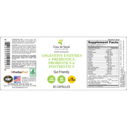 casa de sante FODMAP Digestive Enzymes + Prebiotics + Probiotics + Postbiotics Gut Friendly Low FODMAP MD PhD Formulated Digestive Support Supplements White Smoke